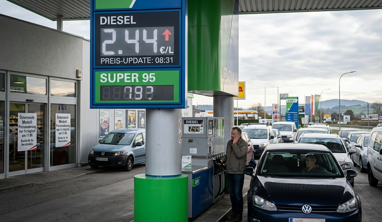 Diesel bundesweit über 2,44 Euro – Österreich-Modell verschärft Lage